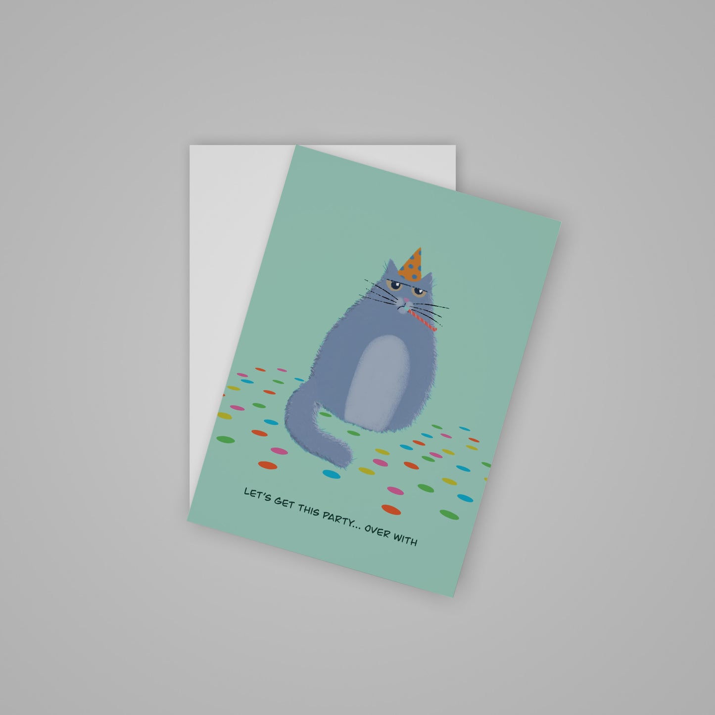 Postkaart - Grumpy cat Party