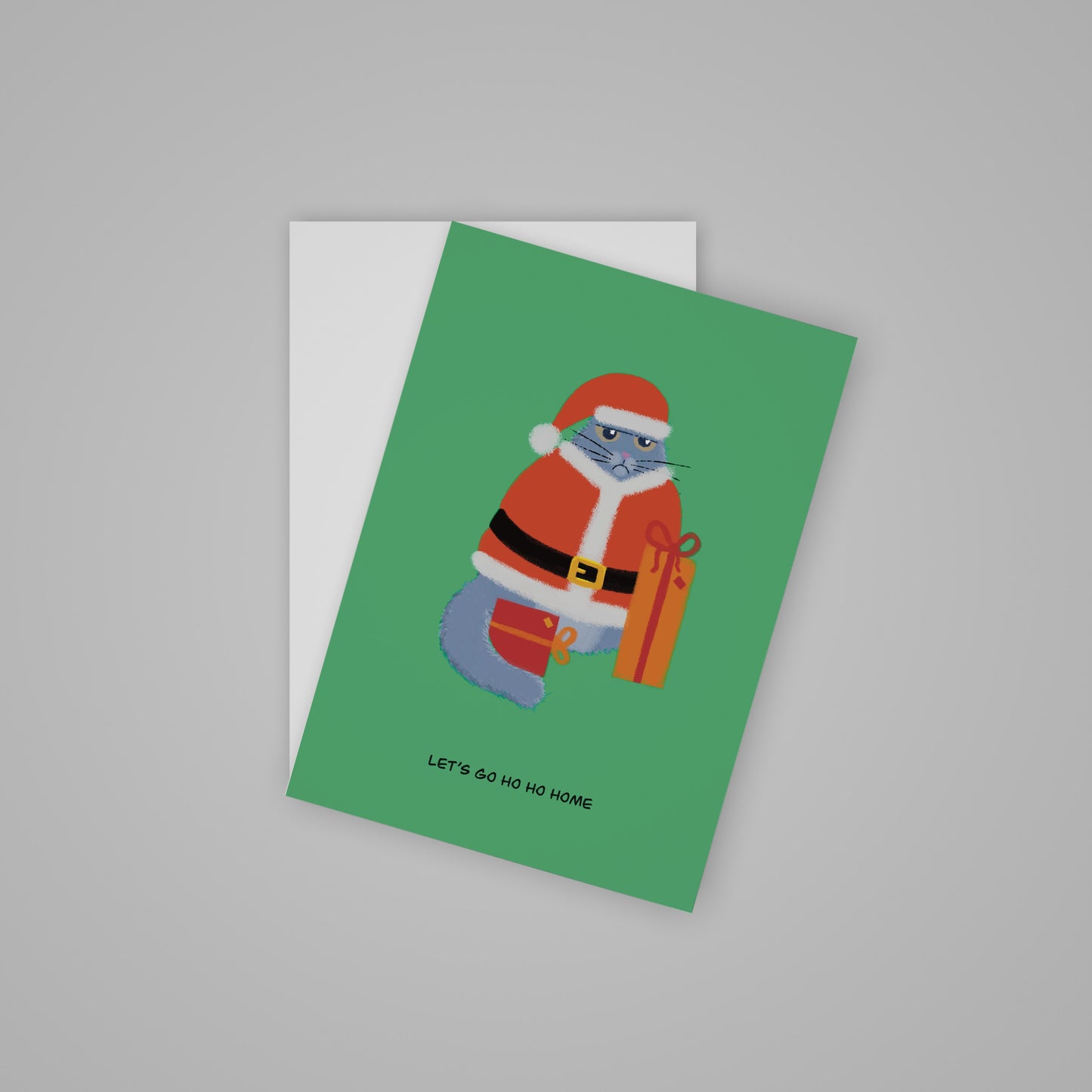 Postkaart - Grumpy cat ho ho home