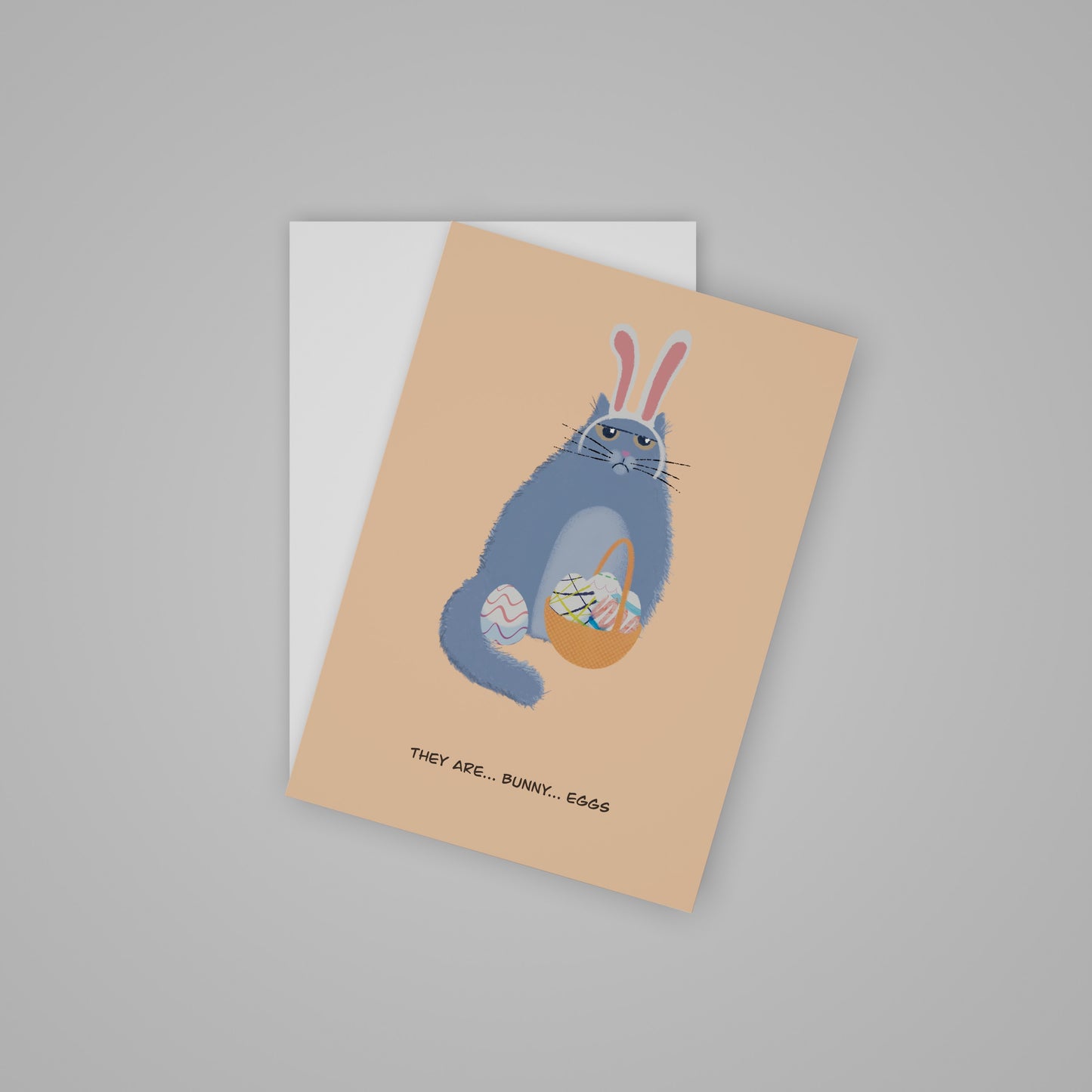 Postkaart - Grumpy cat Bunny eggs