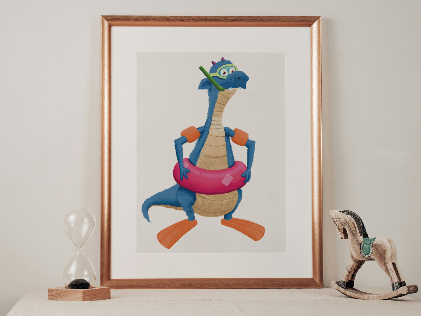 Digital Nursery Wall Art - Morris Swimming